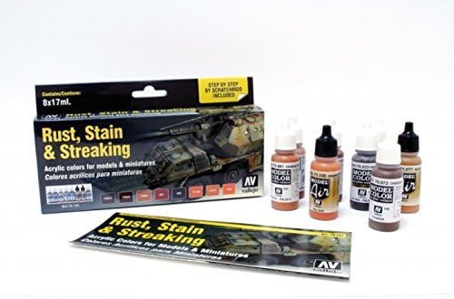 Vallejo Model Color Rust, Stains & Streaking Set - 8 Acrylic Paints for Weathering Effects 3