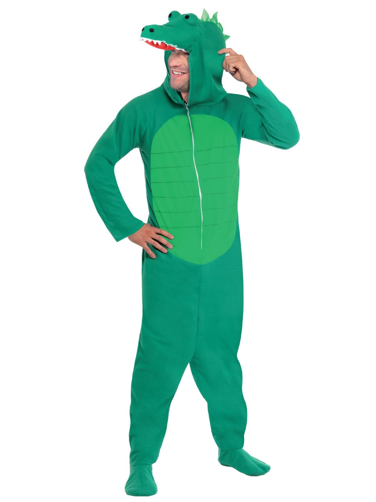 Smiffys Crocodile Costume - Green, Adult Large, 42–44 in Chest