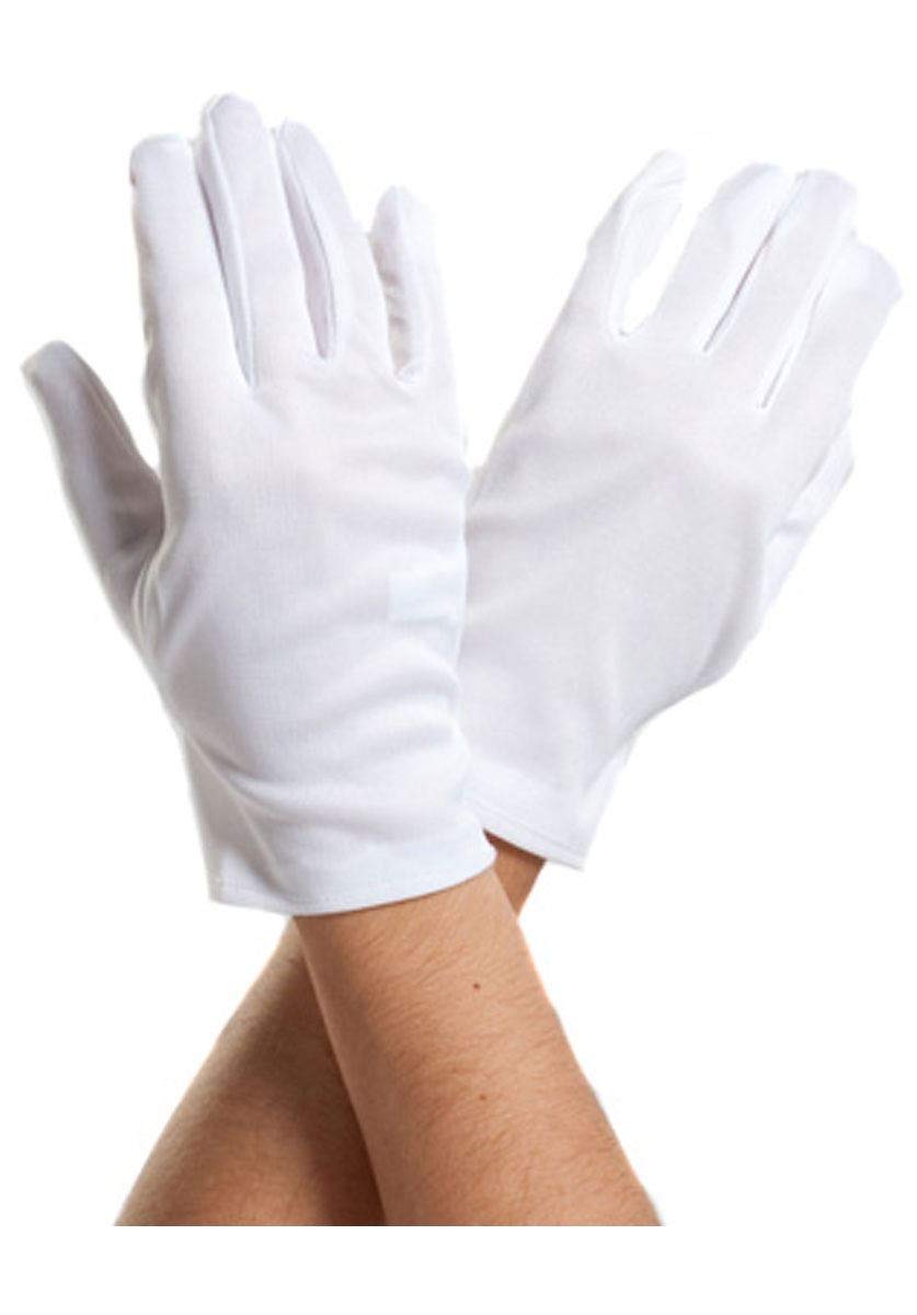 SHATCHI White Short Gloves for Captain, Clown, Magician, Santa Costume