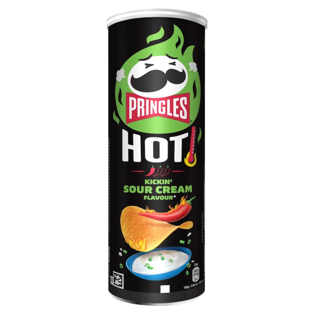 Pringles Hot Kickin' Sour Cream Flavour Crisps, 160g