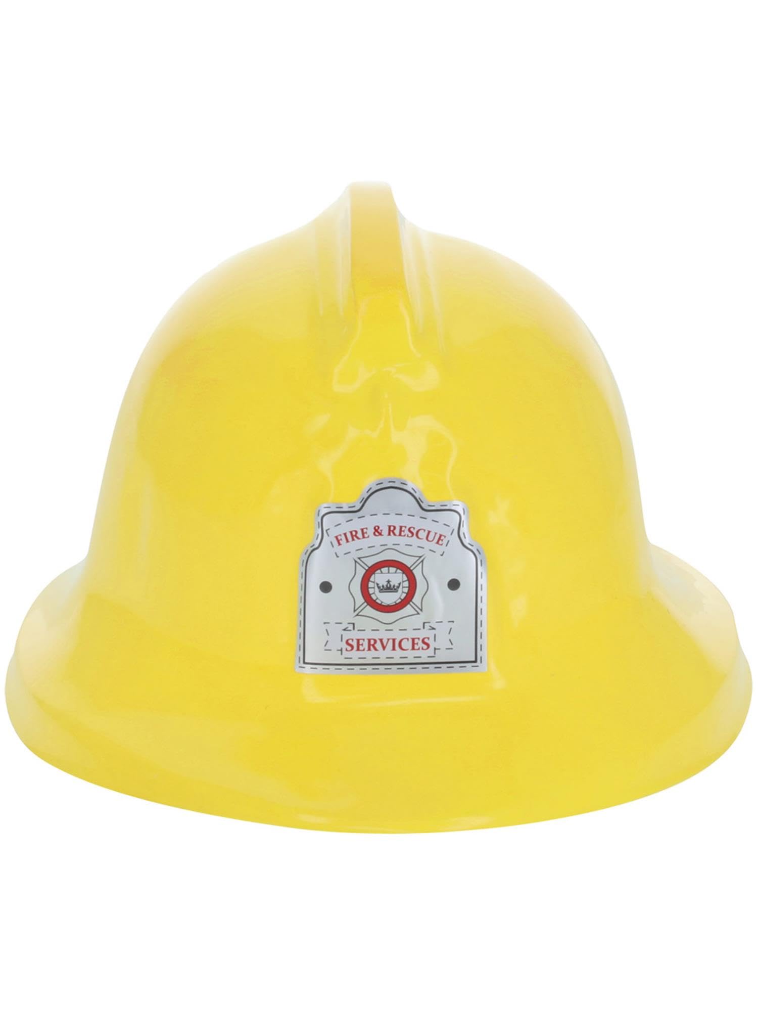 Smiffys Fire Fighter Hat Yellow with Badge - Child Fancy Dress Costume Accessory