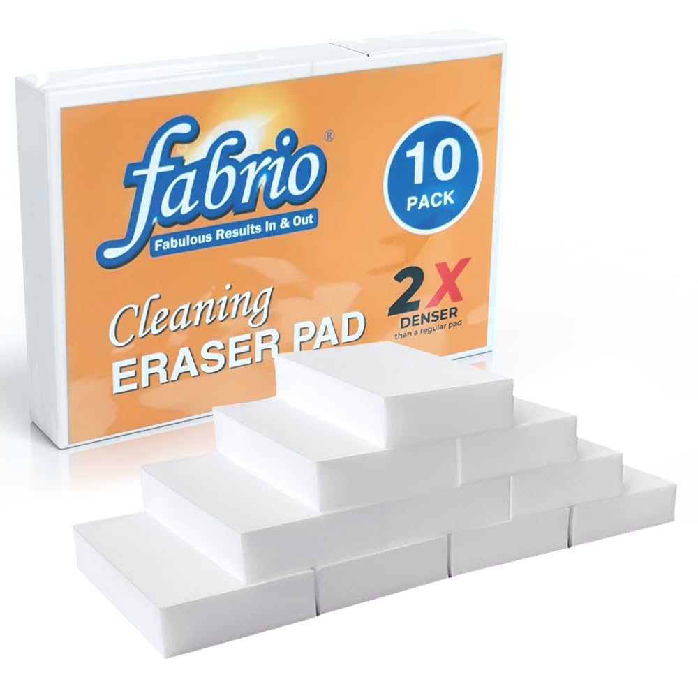 FABRIO Melamine Cleaning Eraser Sponges - Pack of 10 with 2 Denser for Heavy-Duty Cleaning