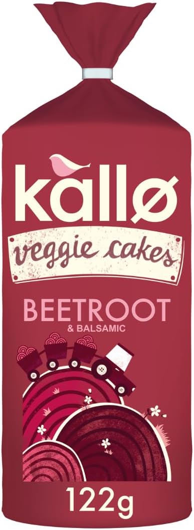 Kallo Beetroot & Balsamic Veggie Cakes, Lentil & Pea Puffed Crackers – 122g