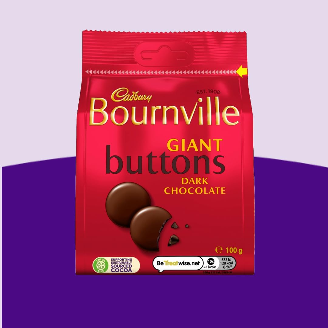 Cadbury Bournville Dark Chocolate Giant Buttons, Sharing Bag, 100g 3
