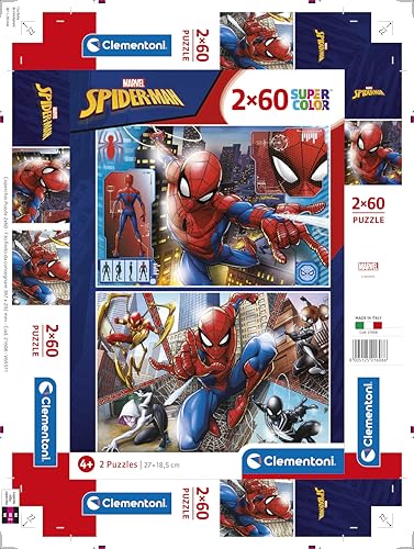 Clementoni Spiderman 2 x 60-Piece SuperColor Puzzle for Children 6