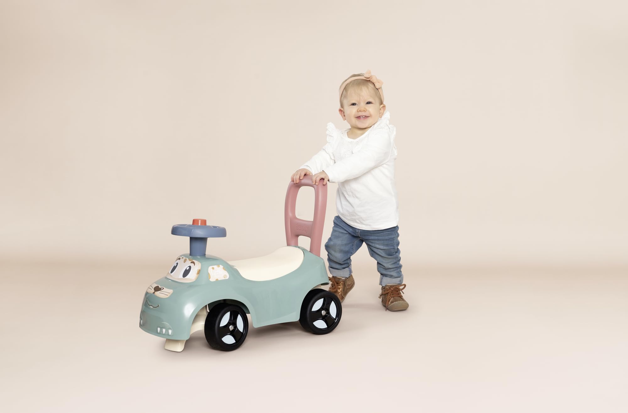 Smoby Little Auto Ride-On - Ergonomic Design with Toy Box & Horn for Toddlers