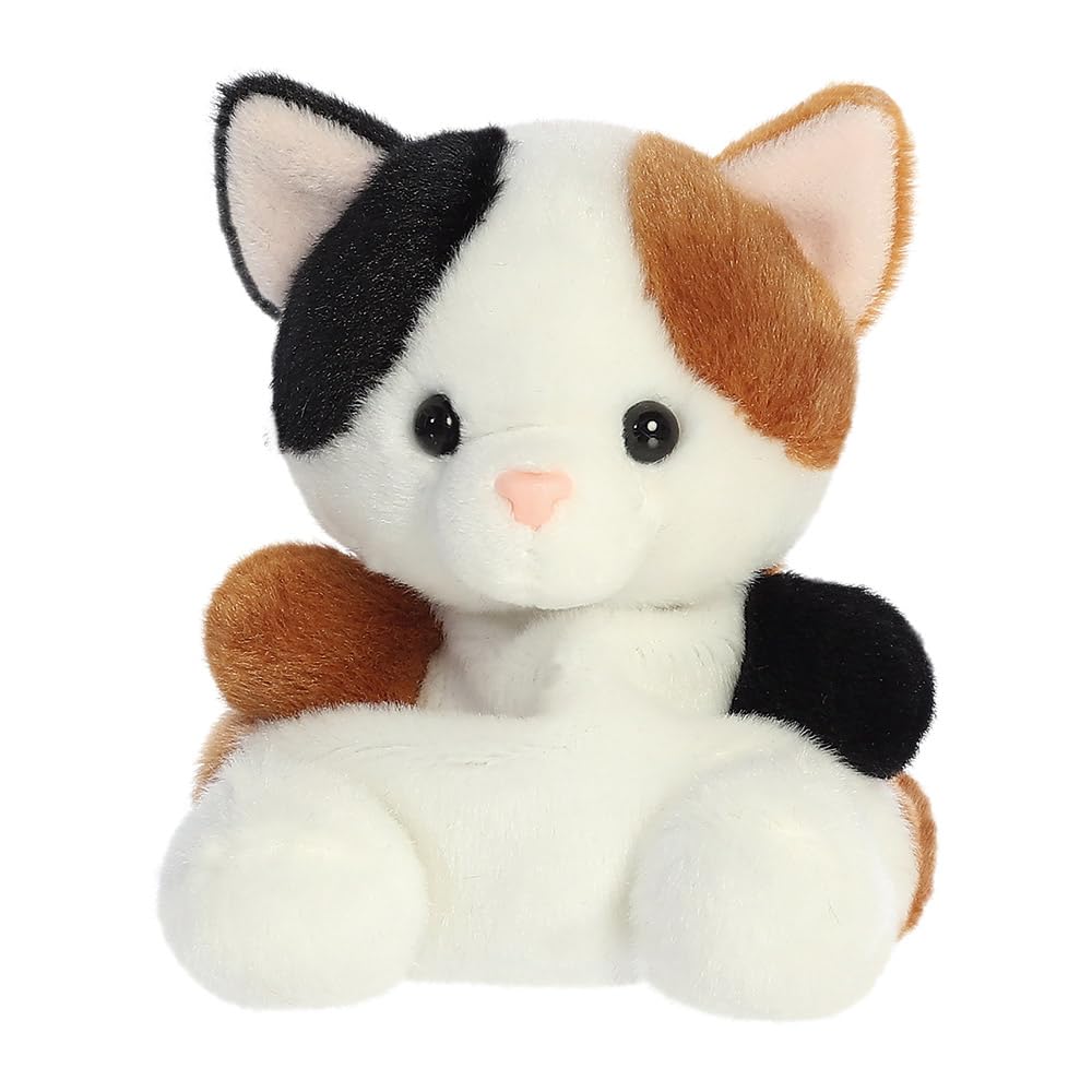 AURORA Palm Pals Calico Cat Soft Toy - 13cm Bean-Filled Plush | Suitable from Birth