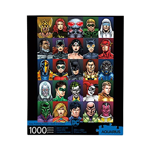 AQUARIUS DC Comics Faces - Justice League & Villains 1000-Piece Jigsaw Puzzle (65359)