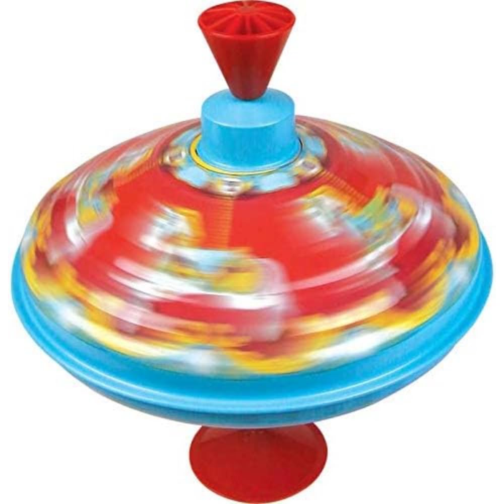 Tobar Carousel Humming Top - Traditional Metal Spinning Toy | 17.5cm Tall | Mixed Color