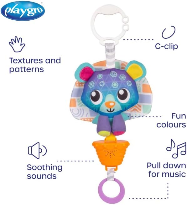 Playgro Polar Pals Musical Pull String Bear Soft Baby Toy - Soothing Tunes for 0-12 Months