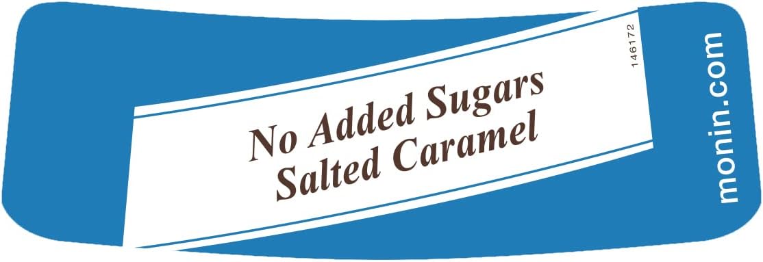 Monin Salted Caramel No Added Sugar Syrup 1L - Beverage Flavoring for Coffee, Cocktails & Frappes