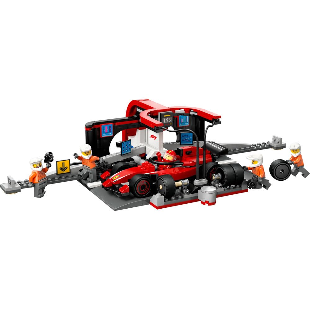 LEGO City F1 Pit Stop & Pit Crew with Ferrari Car Toy - 322-Piece Building Set for Ages 6+ 4