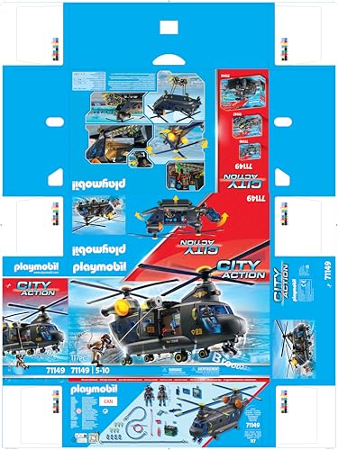 Playmobil 71149 Tactical Police Twin-Prop Helicopter - Light & Sound Vehicle Playset for Ages 5+ 11