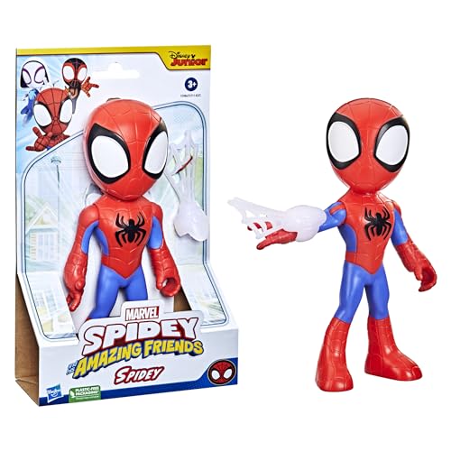 Marvel Spidey and His Amazing Friends Supersized Spidey Action Figure - 22.5 cm Poseable Figure with Web Accessory, Ages 3+ 9