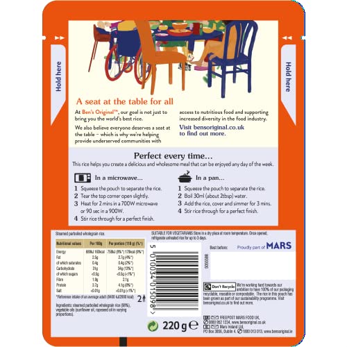 Ben's Original Wholegrain Microwave Rice, 220g 8