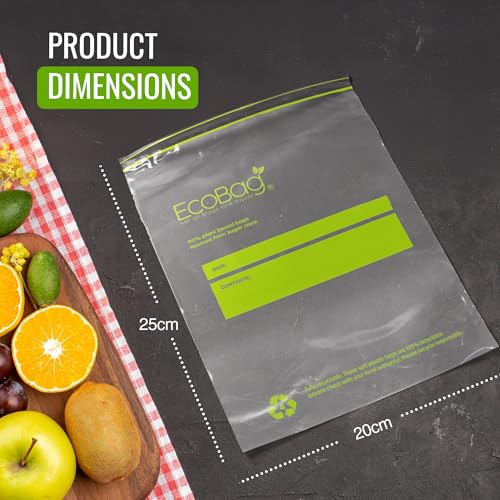 EcoBag 30 Pack Reusable Freezer/Sandwich Bags - 4.5L, 35 Microns, Clear 6
