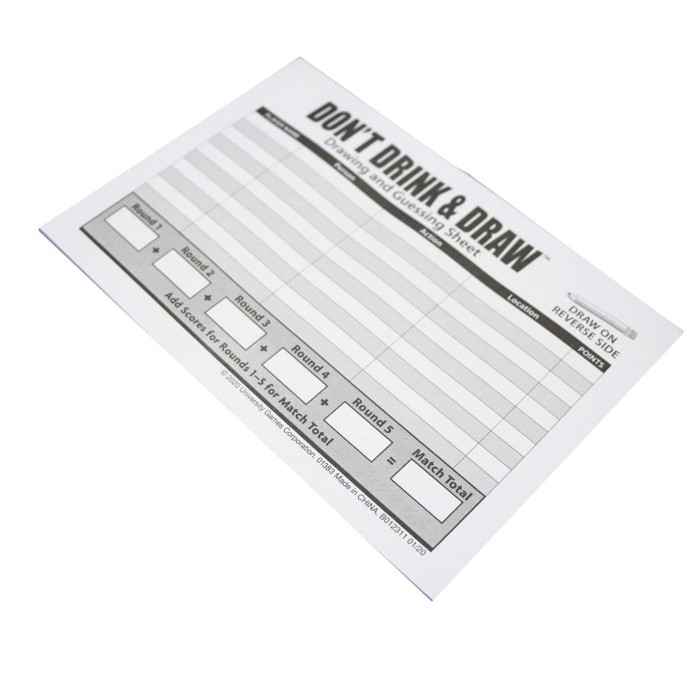 University Games Don't Drink and Draw Adult Party Drawing Game | 2-8 Players | Ages 18+ 5