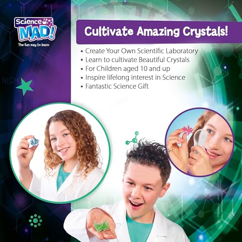 Science Mad Crystal Wonder Kit - 14 Safe Crystal Growing Experiments for Kids 10+ 6
