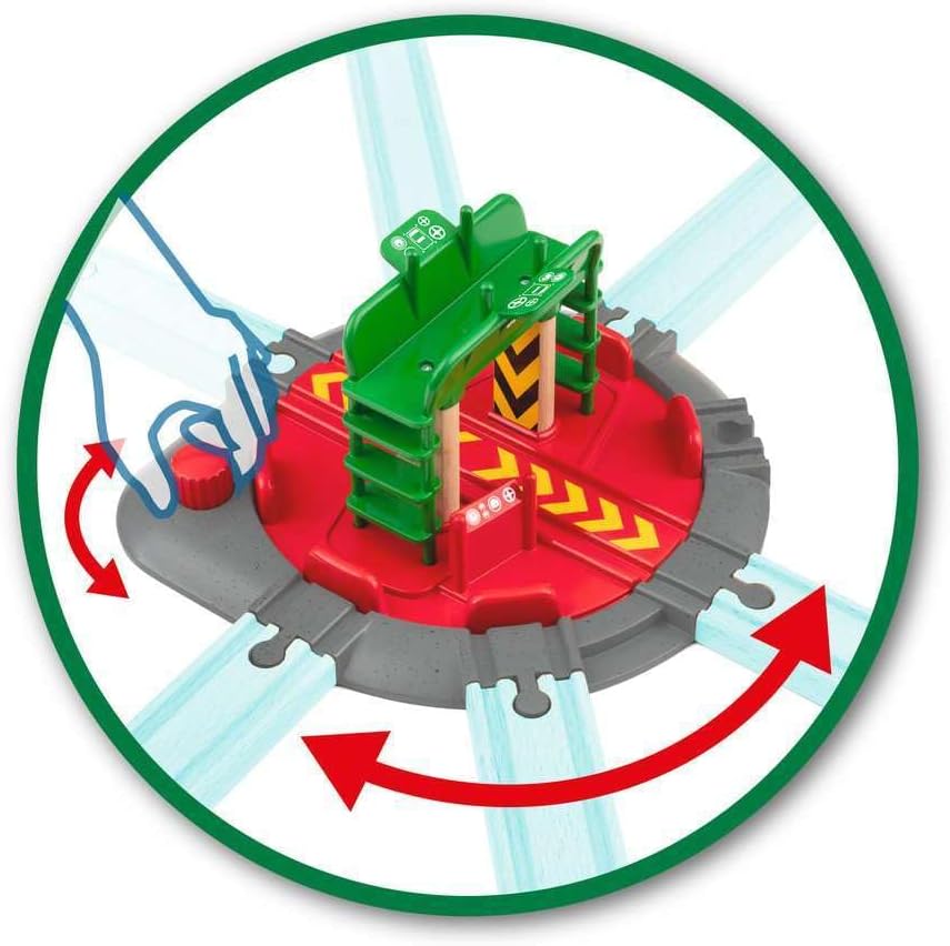 BRIO World Train Turntable & Figure Wooden Railway Set for Kids 7