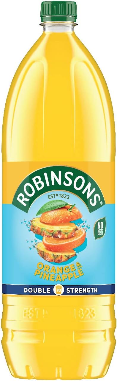 Robinsons Double Strength Orange & Pineapple No Added Sugar Fruit Squash 1.75L 3