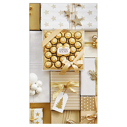 Ferrero Rocher 24-Piece Milk Chocolate Gift Box with Whole Hazelnut, 300g