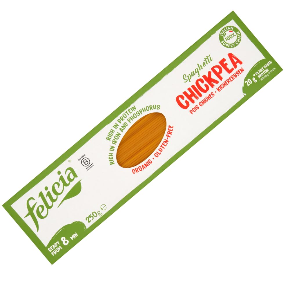 felicia Organic Chickpea Spaghetti Gluten Free Pasta | 250g | High Protein (20g/100g)