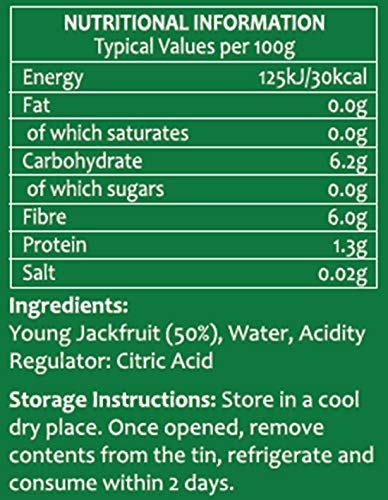 Tropical Sun Young Green Jackfruit in Water, 400g - Plant-Based Meat Alternative 4