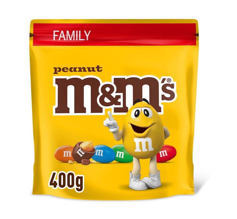 M&M's Peanut Chocolate Candy 400g Sharing Bag - Colorful Milk Chocolate Covered Roasted Peanuts
