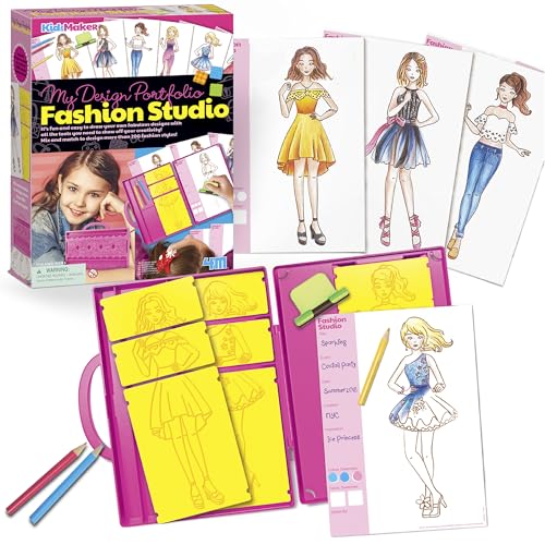4M My Design Portfolio Fashion Studio Playset - Create 200+ Fashion Styles, Ages 5+ 7