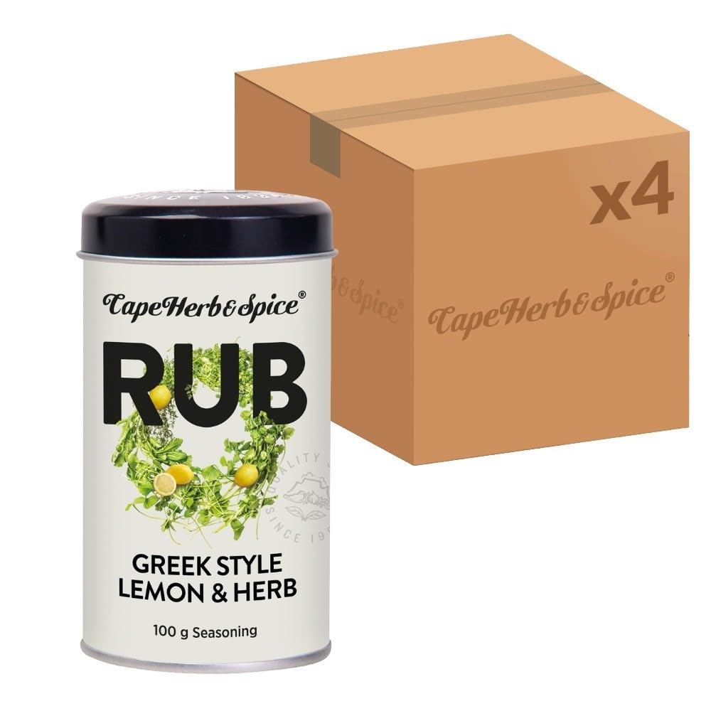 Cape Herb & Spice Greek Style Lemon & Herb Rub - 4 Pack of 100g | Vegan Friendly 1