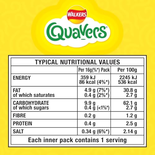 Walkers Quavers Cheese Multipack Snacks 6x16g 7