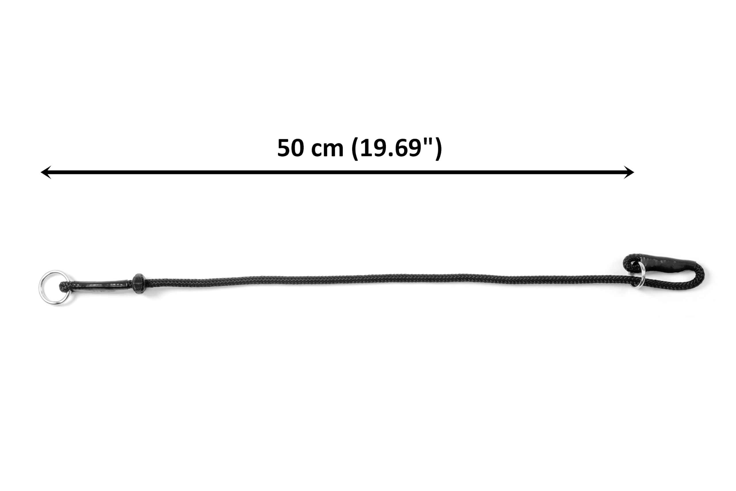 DINGO GEAR Choke Collar for Dog Training - Handmade Cord, Waterproof Black, Size M (50 cm)