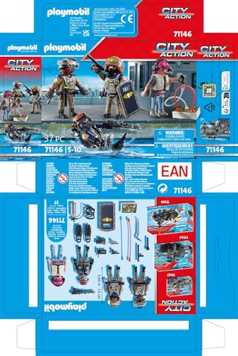 Playmobil 71146 City Action Tactical Police Team - SWAT Divers & Police Playset for Ages 5+ 7