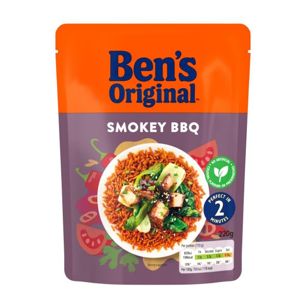 Ben's Original Smokey BBQ Microwave Rice, 6 x 220g Pouches 8