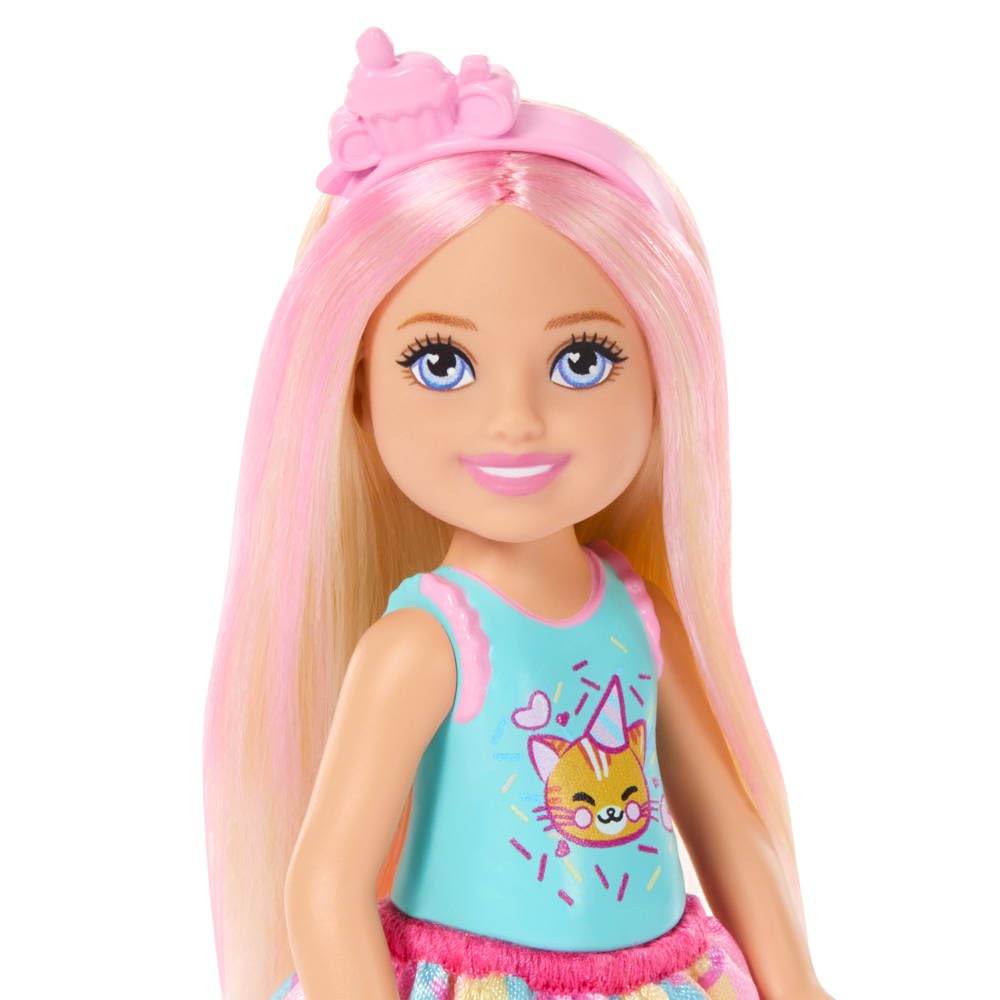 Barbie Club Chelsea 6-Inch Birthday-Themed Doll with Pink-Streaked Hair & Party Accessories 12