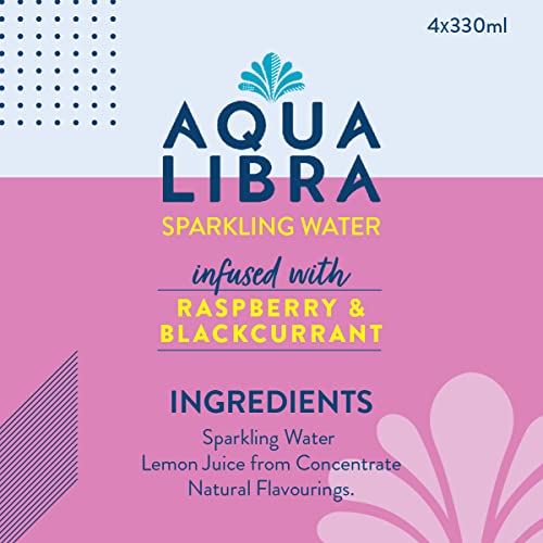 AQUA Libra - Raspberry & Blackcurrant Sparkling Water (4 x 330ml) 8