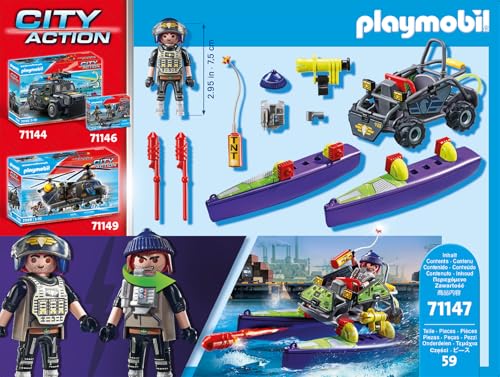 Playmobil City Action Tactical Multi-Terrain Quad - Convertible SWAT Speedboat | Ages 5+ 8