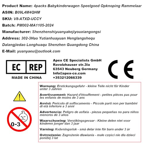 wohot 4-Pack Baby Stroller Hanging Toys - Animal Rattles with Teether for 2 Months to 3 Years 9