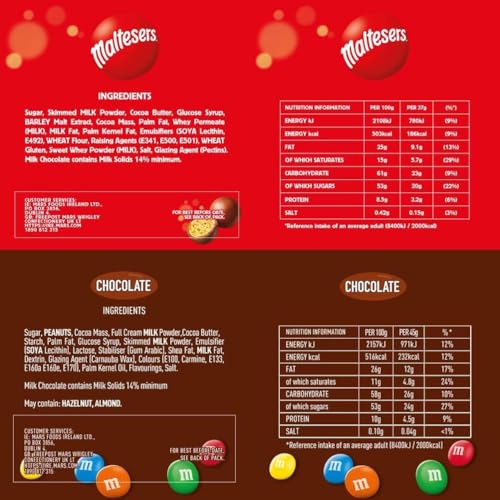 Gemischte Schokoladenschachtel mit Snickers, Twix, M&amp;M's Peanuts, Maltesers und Bounty – 30 Riegel in voller Größe 11