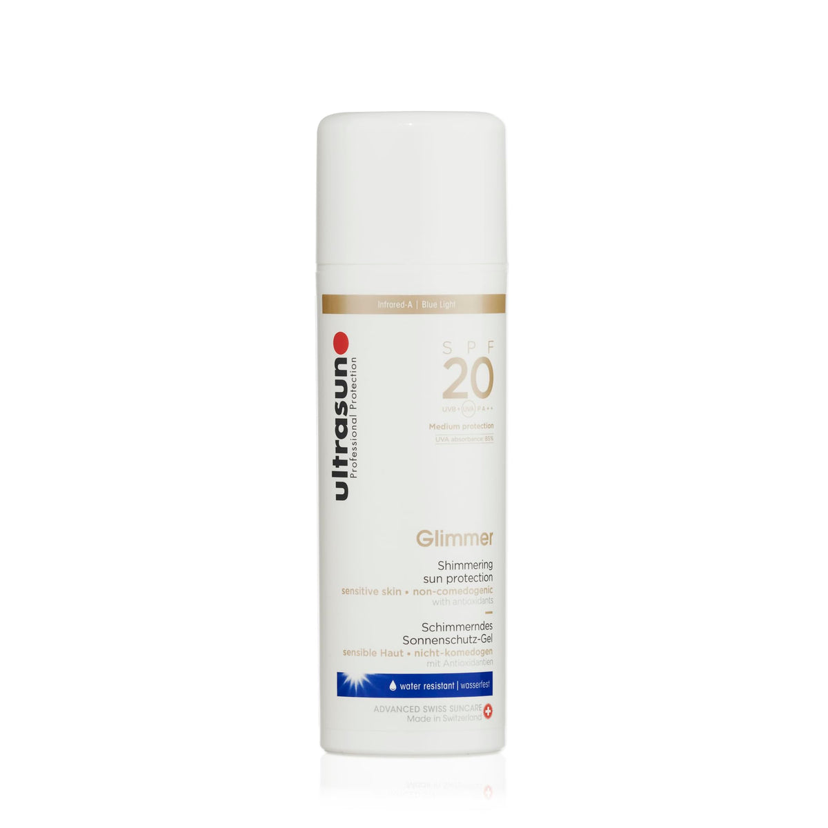 ultrasun Glimmer SPF20 Body Lotion - Subtle Shimmer, Water Resistant, Suitable for Children | 150 ml