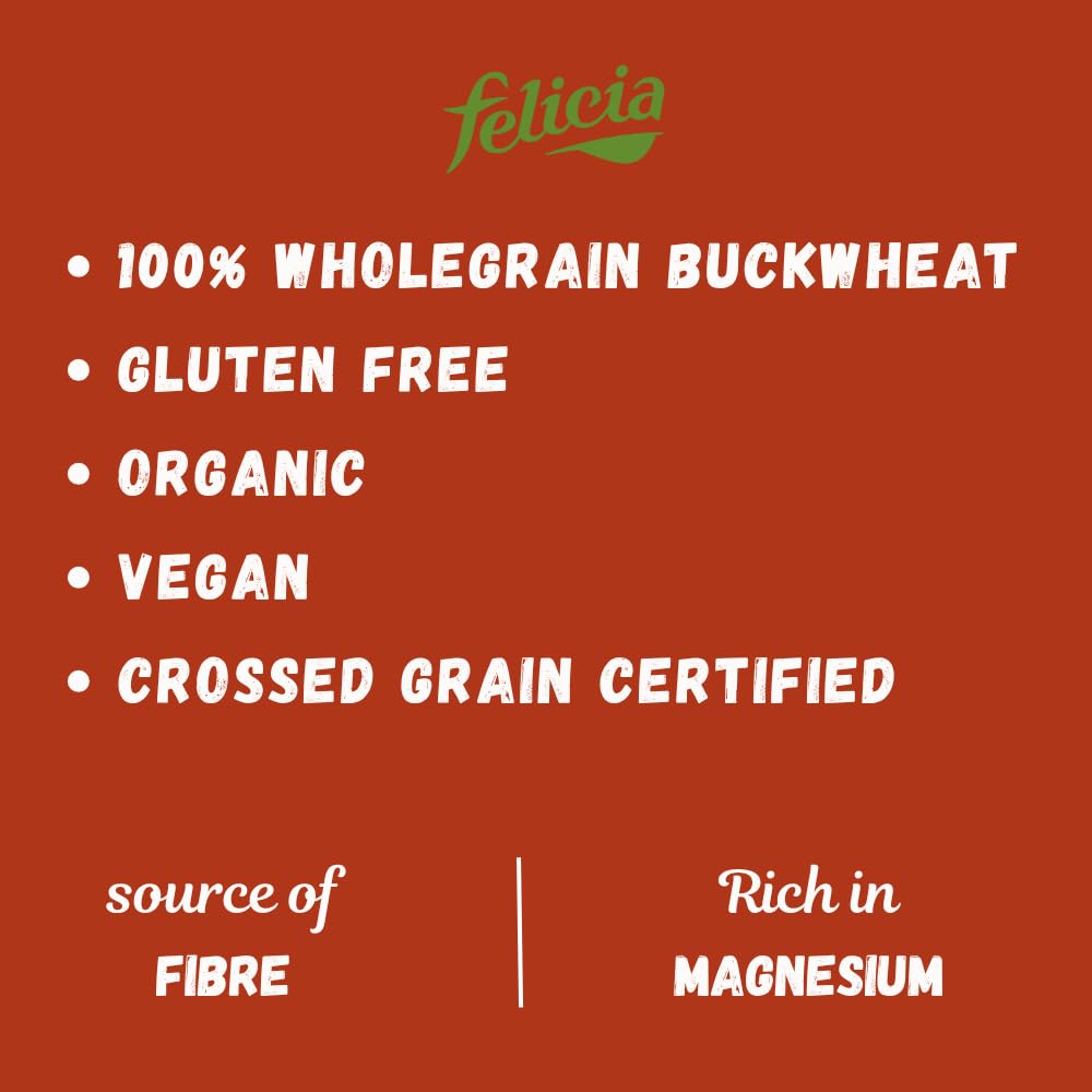Felicia Organic Buckwheat Penne Pasta - Gluten Free, 100% Whole Buckwheat Flour, 250g 4