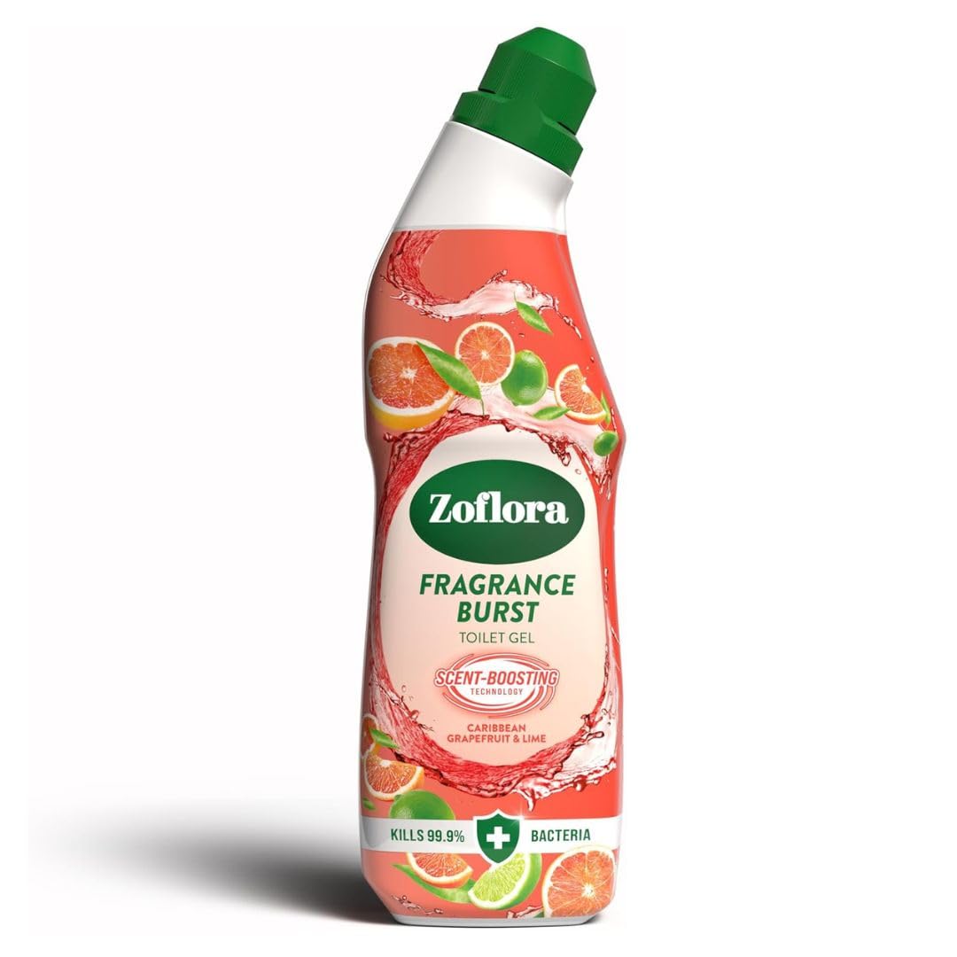 Zoflora Fragrance Burst Toilet Gel - Kills 99.9% Bacteria | 750 ml | Caribbean Grapefruit Scent