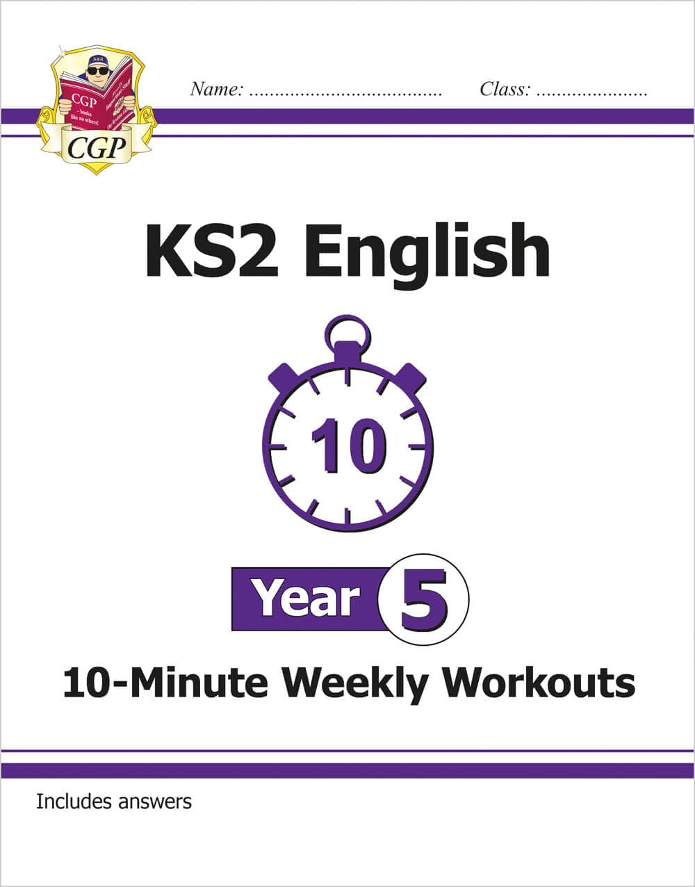 CGP KS2 English 10-Minute Weekly Workouts - Year 5 Study Aid | Paperback | English Language