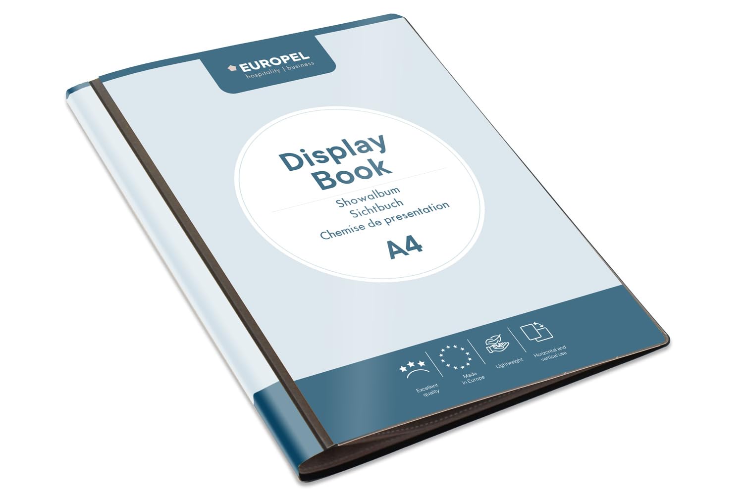 Europel OPUS 2 Display Book - A4 Size, 10 Pockets | Dark Grey Polypropylene 1