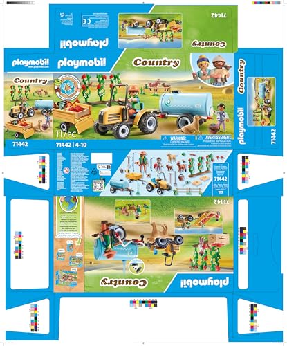 Playmobil 71442 Country Tractor with Trailer and Water Tank Playset - Farm Harvest Adventure for Kids 16