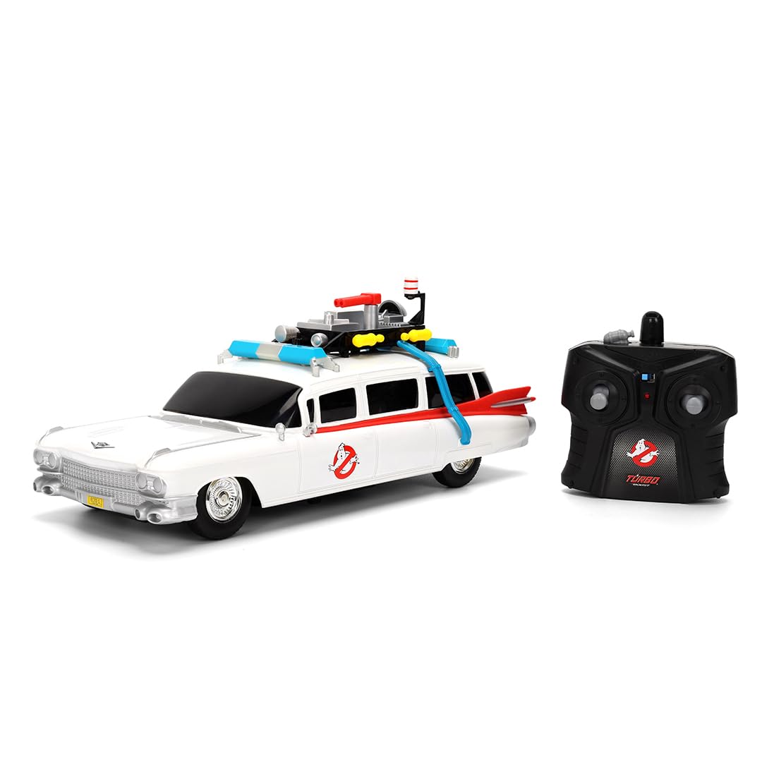 Jada Ghostbusters Ecto-1 1:16 Scale Remote Control Car - Full-Function RC Vehicle for Kids 6+