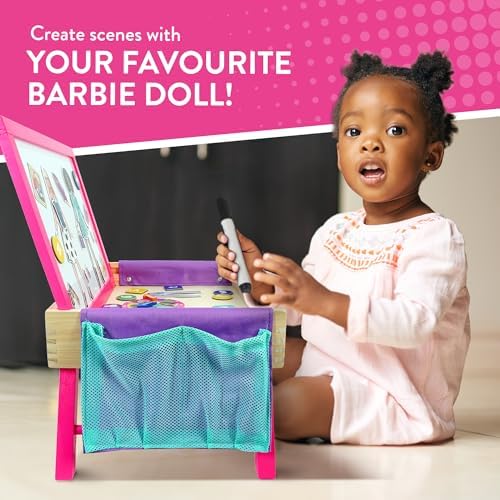 Barbie 2-in-1 Writing Board - Magnetic Whiteboard & Lap Tray for Kids 3+ 3