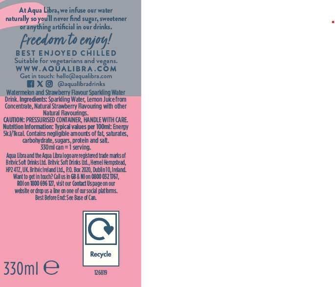 AQUA Libra - Strawberry & Watermelon Sparkling Water (330ml) 6