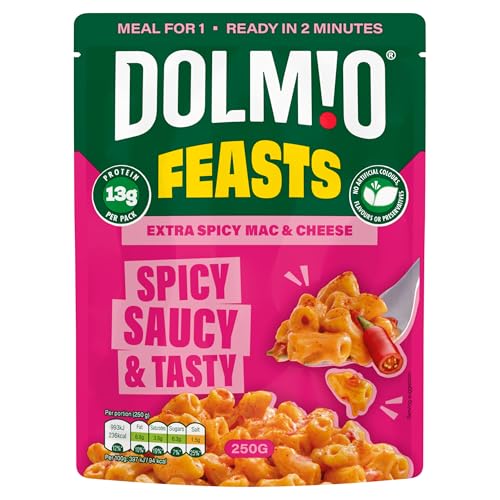 Dolmio Feasts Extra Spicy Mac & Cheese Ready Meal - 6x 250g Microwave Pasta 6