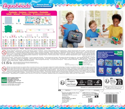 Aquabeads Dinosaur World Art & Craft Bead Kit | 1200 Beads in 28 Colors | Ages 4+ 2